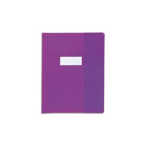 Protège-cahier Grain Cuir 20/100ème 17x22 violet CALLIGRAPHE
