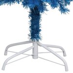 vidaXL Sapin de Noël artificiel avec support bleu 210 cm PVC