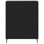 vidaXL Buffet haut Noir 69 5x34x180 cm Bois d'ingénierie