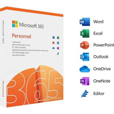 Microsoft 365 personal 1 licence(s) abonnement français 1 année(s)
