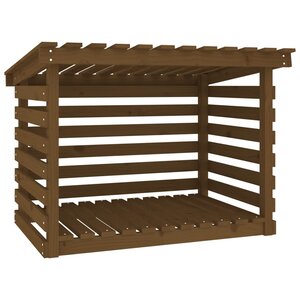 vidaXL Support bois de chauffage Marron miel 108x73x79 cm Bois pin
