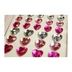 Autocollants Strass - Forme de coeur - Rose