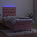 vidaXL Sommier tapissier avec matelas et LED Rose 80x200 cm Velours