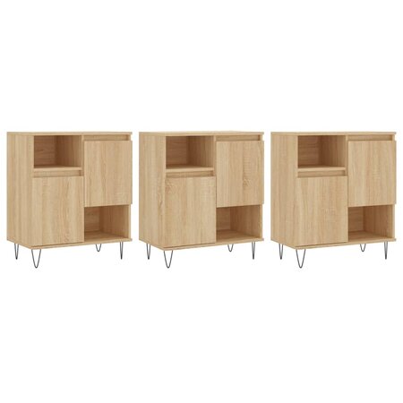 vidaXL Buffets 3 Pièces Chêne sonoma Bois d'ingénierie