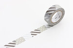 Masking Tape MT 1 5 cm Pois-rayure gris et noir