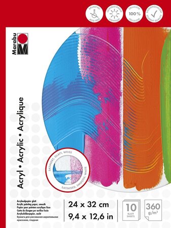 Marabu Bloc de peinture acylique, 240 x 320 mm, 360 g/qm MARABU