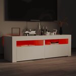 vidaXL Meuble TV avec lumières LED blanc 120x35x40 cm