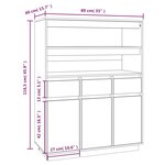 vidaXL Buffet haut Noir 89x40x116 5 cm Bois massif de pin