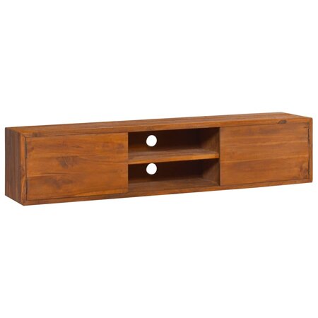 vidaXL Meuble TV mural 135x30x30 cm Bois de teck massif
