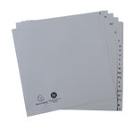 Intercalaires Imprimés Alphabétiques Pp Recyclé Gris A-z (alphabet Allemand) - 20 Positions - 2/3 A4 - Gris - X 25 - Exacompta