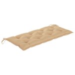 vidaXL Banc de jardin empilable et coussin 128 5cm Bois de teck massif