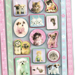 Planche de Mini stickers Animaux 10 x 10 cm