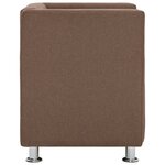 vidaXL Fauteuil cube Marron Tissu