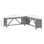 vidaXL Banc d'angle de jardin et jardinière 117 cm Bois d'acacia Gris