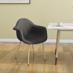 vidaXL Chaise à manger Gris foncé Tissu
