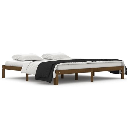 vidaXL Cadre de lit Marron miel Bois de pin massif 200x200 cm