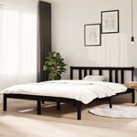 vidaXL Cadre de lit Noir Bois massif 140x200 cm