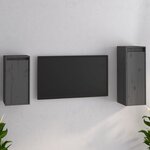vidaXL Meubles TV 2 Pièces Gris Bois massif de pin