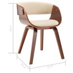 vidaXL Chaises à manger lot de 6 crème bois courbé et similicuir
