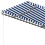 vidaXL Auvent rétractable automatique 400x350 cm Bleu et blanc