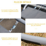 Bain de soleil transat de jardin bascule 2 personnes hamac 2 12 x 1 75 x 0 6 m gris