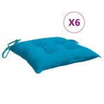 vidaXL Coussins de chaise 6 Pièces bleu clair 50x50x7 cm tissu oxford