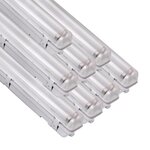 Réglette led étanche double pour tubes  lumineuse led t8 120cm ip65 (boitier vide) (pack de 8) - silamp