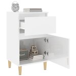 vidaXL Tables de chevet 2 Pièces blanc brillant 40x35x70 cm