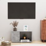 vidaXL Meuble TV Gris béton 60x24x32 cm Aggloméré