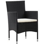 vidaXL Salon de jardin 4 Pièces avec coussins Résine tressée Noir