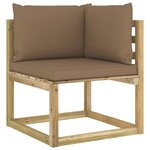 vidaXL Salon de jardin 9 Pièces avec coussins bois de pin imprégné