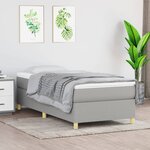 vidaXL Sommier à ressorts de lit Gris clair 90x200 cm Tissu