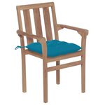 vidaXL Chaises de jardin empilables avec coussins 8 Pièces Teck solide