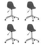 vidaXL Chaises pivotantes à manger lot de 4 Gris foncé Tissu