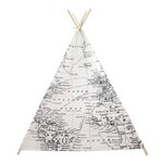 Sunny Tente de jeu World Map Noir et blanc