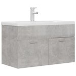 vidaXL Armoire d'évier avec lavabo intégré Gris béton Aggloméré