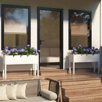 vidaXL Jardinières d'extérieur 2 Pièces Blanc 110x31x70 cm Bois de pin