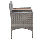 vidaXL Banc de jardin 2places et table à thé 143cm Résine tressée Gris