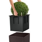 LECHUZA Jardinière CUBE Cottage 30 ALL-IN-ONE Moka
