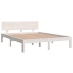 vidaXL Cadre de lit blanc 140x190 cm bois de pin massif