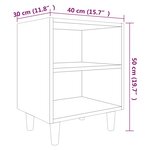 vidaXL Tables de chevet et pieds en bois 2 Pièces Chêne fumé 40x30x50 cm