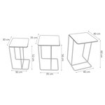 Rousseau Ensemble de tables d'appoint 3 Pièces Covera Métal Multicolore