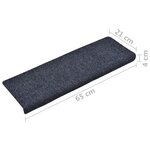 vidaXL Tapis de marches d'escalier 10 Pièces 65x21x4 cm Aiguilleté