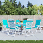 vidaXL Coussins de chaise à dossier haut 6 Pièces turquoise tissu