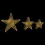 vidaXL Étoile de décoration de Noël 3Pièces doré LED Extérieur Intérieur