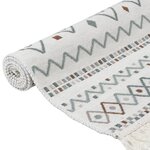 vidaXL Tapis Beige et bleu 100x300 cm Coton