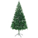 vidaXL Arbre de Noël artificiel pré-éclairé/boules 210 cm 910 branches