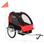 vidaXL Remorque à vélo et poussette pour enfants 2-en-1 Rouge et noir