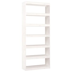 vidaXL Bibliothèque/Séparateur de pièce Blanc 80x30x199 5cm Pin solide