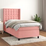 vidaXL Lit à sommier tapissier avec matelas Rose 90x200 cm Velours